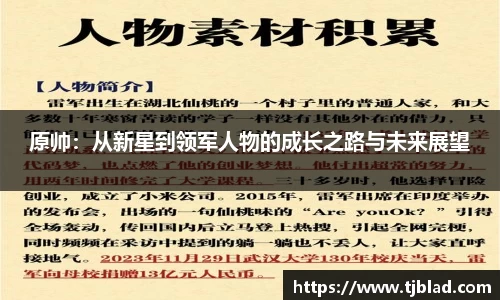 原帅：从新星到领军人物的成长之路与未来展望