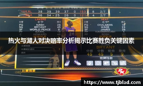热火与湖人对决赔率分析揭示比赛胜负关键因素